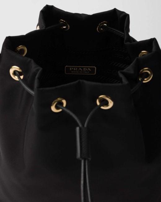 Prada Black Re-Edition 1978 Drawstring Mini Bucket Bag