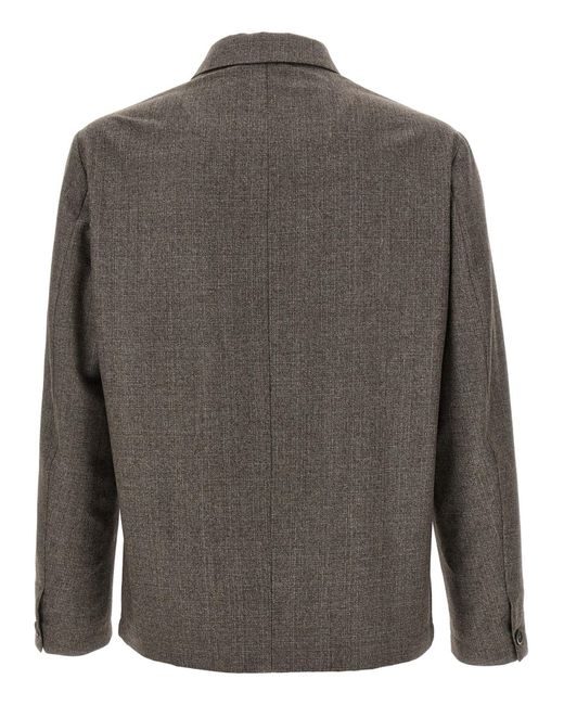 Barena Gray Visal Buttoned Overshirt for men