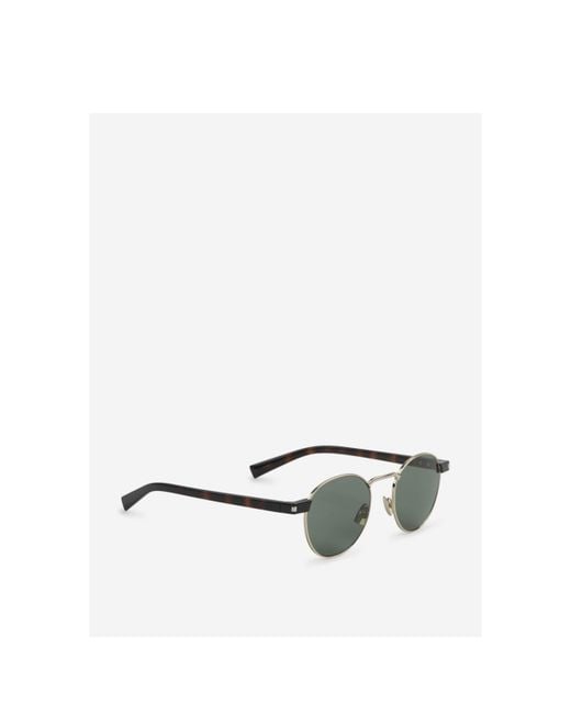 Saint Laurent Green Eyewear Sl 707 Round Frame Sunglasses for men