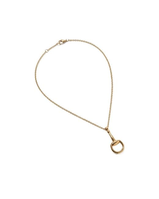 Gucci White Horsebit 18K Chain Necklace for men