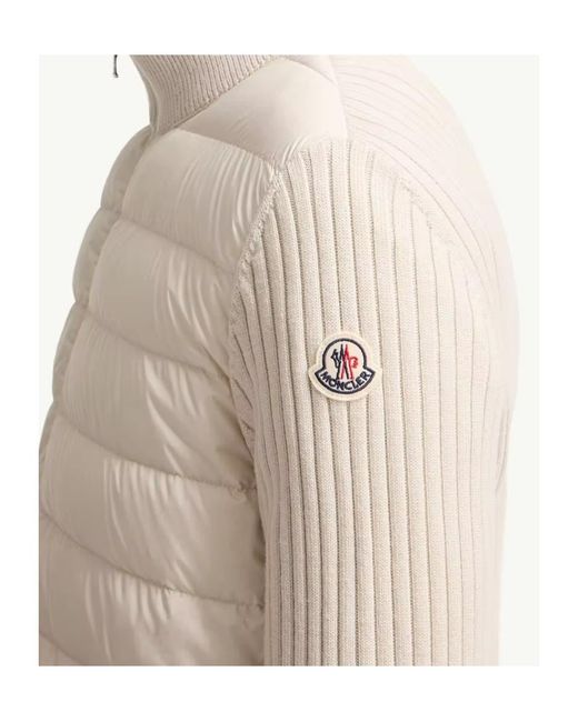 Moncler White Quilted Zipped Cardigan for men