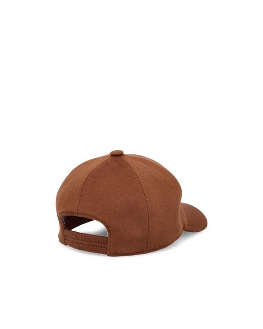 Loro Piana Brown Logo Embroidered Baseball Cap for men