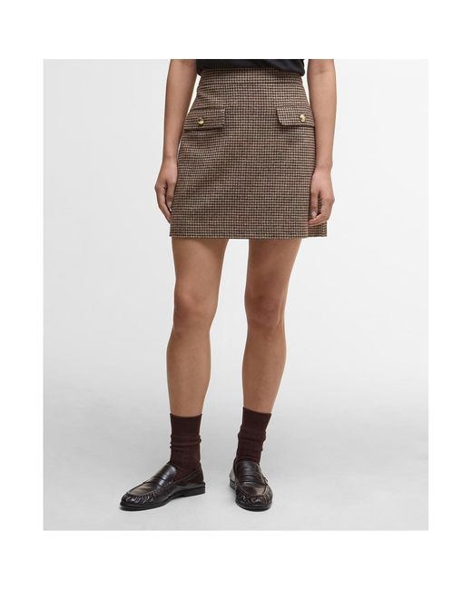 Barbour Brown Sophia Mini Wool Skirt