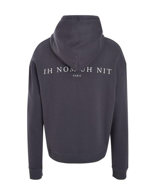 Ih Nom Uh Nit Blue Graphic-Print Cotton Hoodie for men