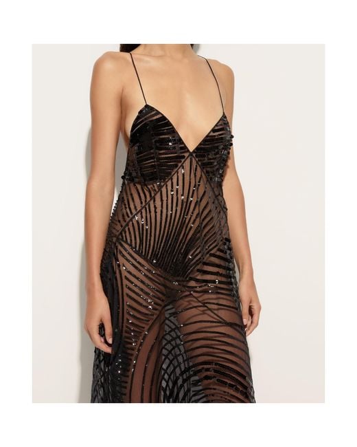 Emilio Pucci Black Embroidered Tulle Dress