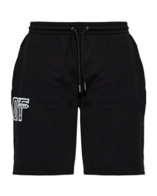 Off-White c/o Virgil Abloh Black Drawstring Elastic-Waist Shorts for men
