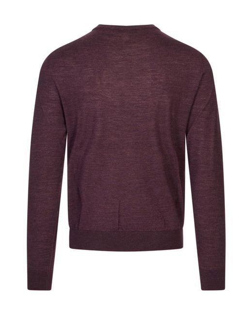 Canali Purple Long-Sleeved Knitwear for men