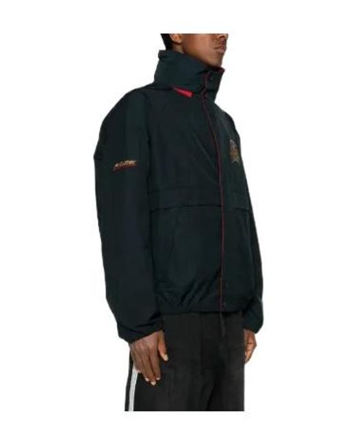Martine Rose Black Crest-Embroidered Anorak for men