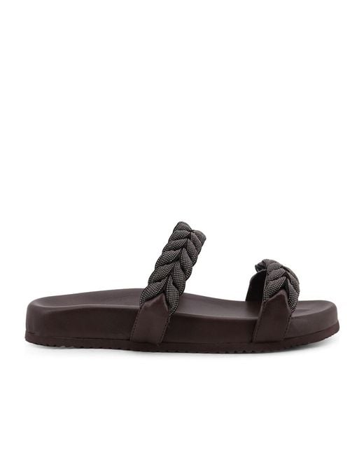 Brunello Cucinelli Brown Slip On Flat Sandals