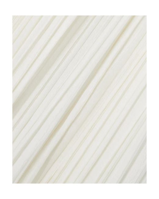 Chloé White Pleated Silk Chiffon Dress Dress
