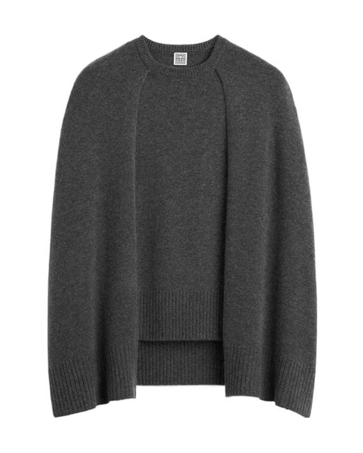 Totême Black Totême Crewneck Knit Cape