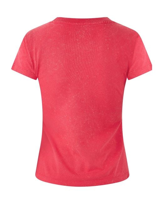 Ganni Red Cherry Print Short Sleeve T-Shirt