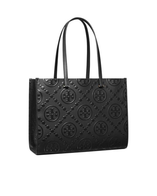 Tory Burch Black Monogram-Pattern Tote Bag