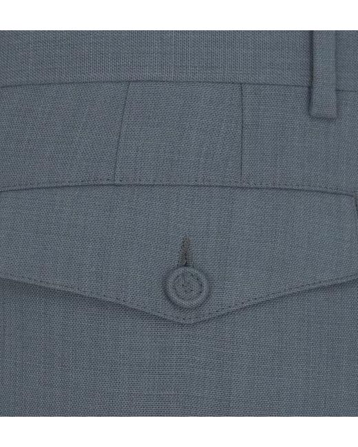 Dior Blue High Waist Straight Leg Pants for men
