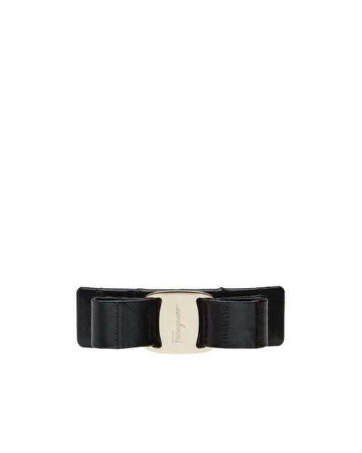 Ferragamo Black Ferragamo Logo Engraved Hair Clip