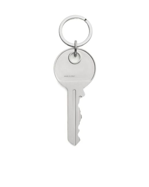 MM6 by Maison Margiela White Engraved Detail Key Keyring for men