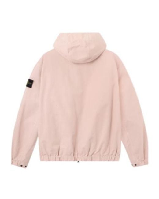 Stone Island Pink Comfort-Fit Hooded Overshirt With Zip Pockets for men