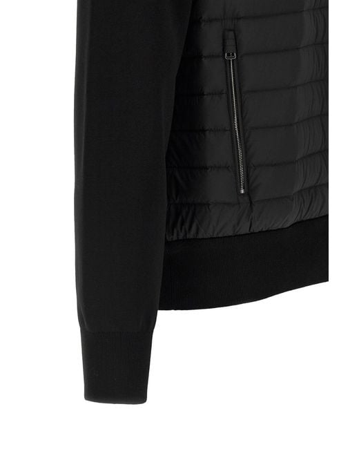 Moncler Black Quilted Zipped Jacket for men