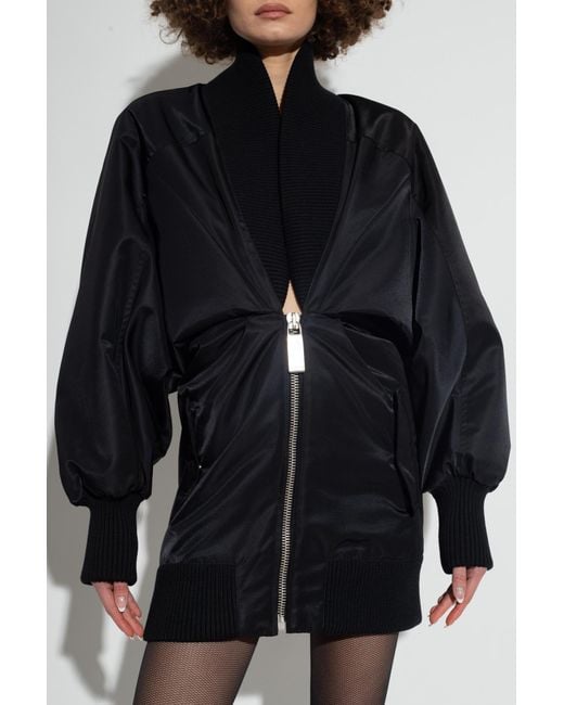 Off-White c/o Virgil Abloh Blue Ruched Puff-Sleeved Dress