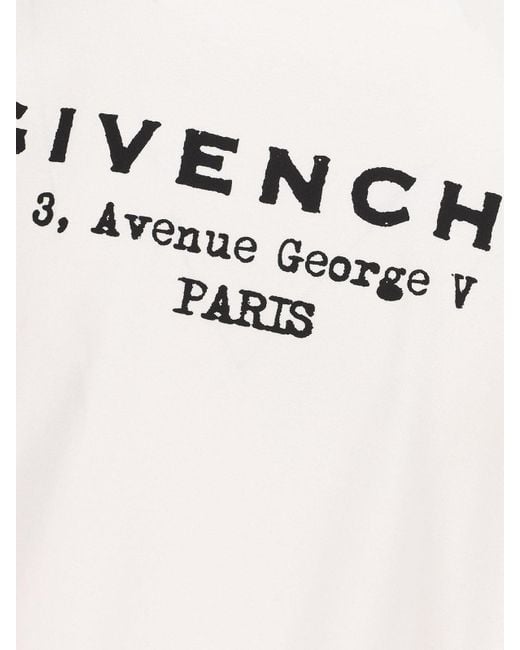 Givenchy White Logo Printed Crewneck T-Shirt
