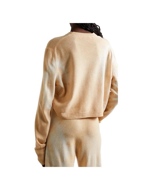 The Elder Statesman Natural Tie-Dye Long-Sleeve Sweater