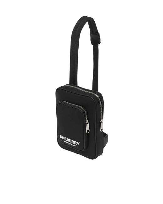 Burberry Black Kieran Logo Printed Shoulder Bag for men
