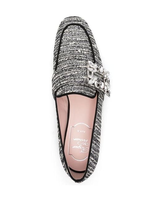 Roger Vivier White Round-Headed Loafers