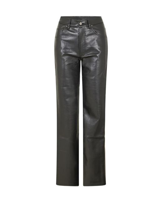 Anine Bing Gray Casual Pants With Belt Loops