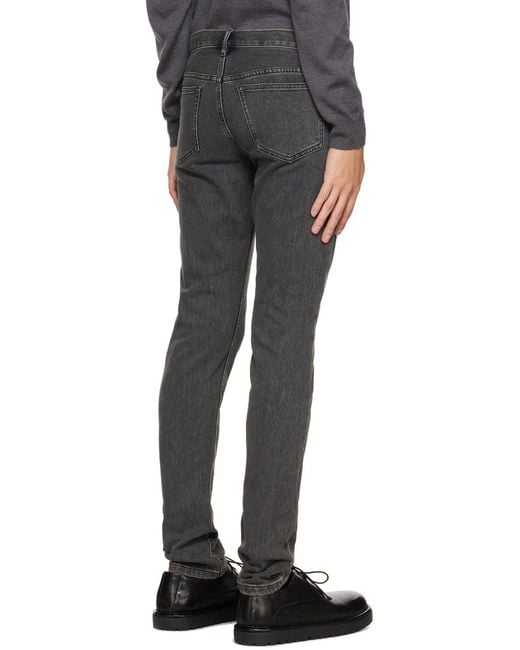 A.P.C. Gray Mid-Rise Slim-Fit Jeans for men