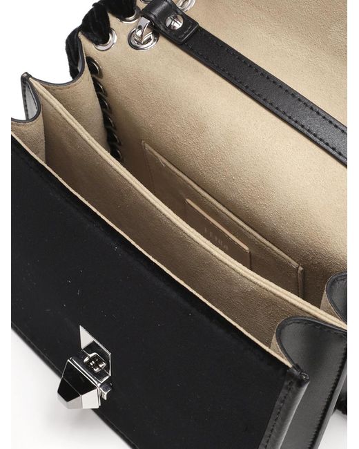 Fendi Black Kan I Logo Embellished Shoulder Bag