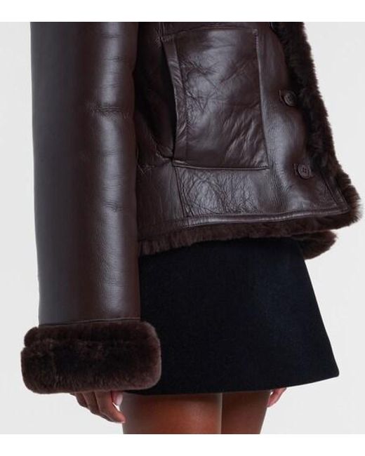 David Koma Black Reversible Shearling And Leather Jacket