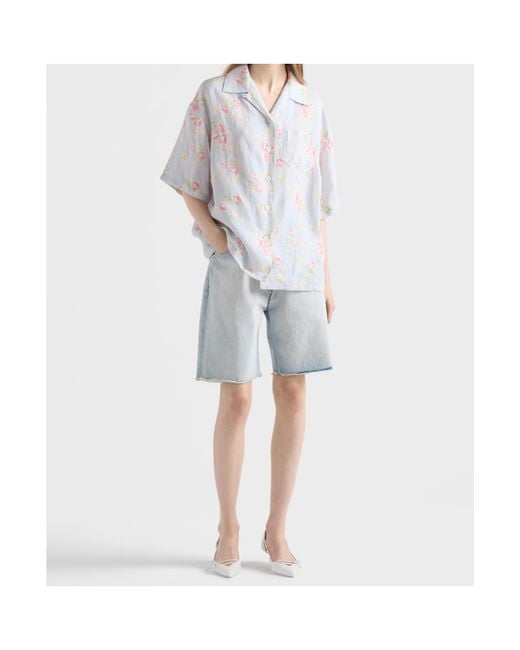 Prada Blue Denim Bermudas