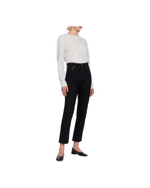 Agolde Black 90S Retro Style Cropped Pants