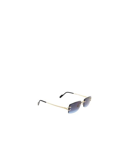 Cartier Blue Rimless Rectangle Sunglasses for men