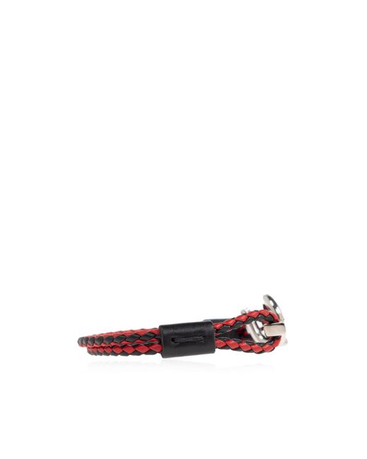 Ferragamo White Ferragamo Logo Plaque Bracelet for men