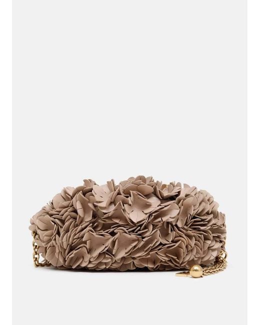 Chloé White Chloé Plissé Floral Shoulder Bag