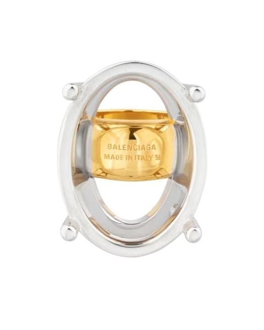 Balenciaga White Frame Oval Ring