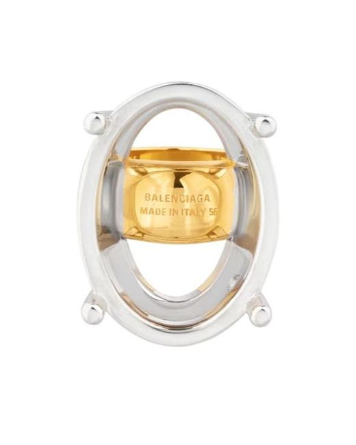 Balenciaga White Frame Oval Ring