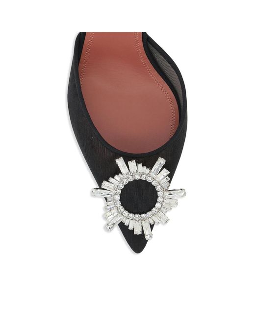 AMINA MUADDI Black Pointed High-Heeled Sandals