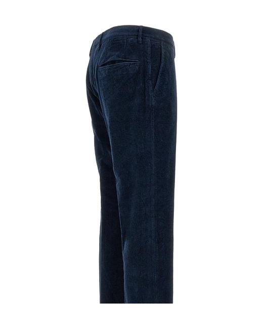 Incotex Blue Corduroy Trousers for men