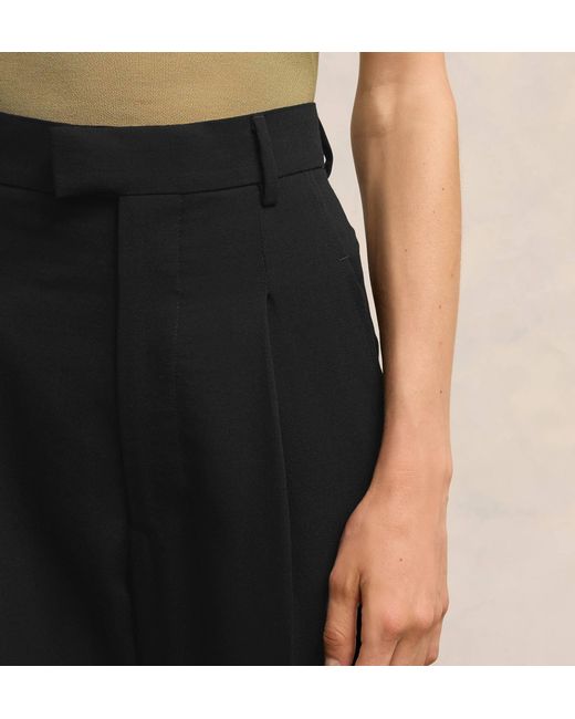 AMI Black High Waist Cigarette Trousers