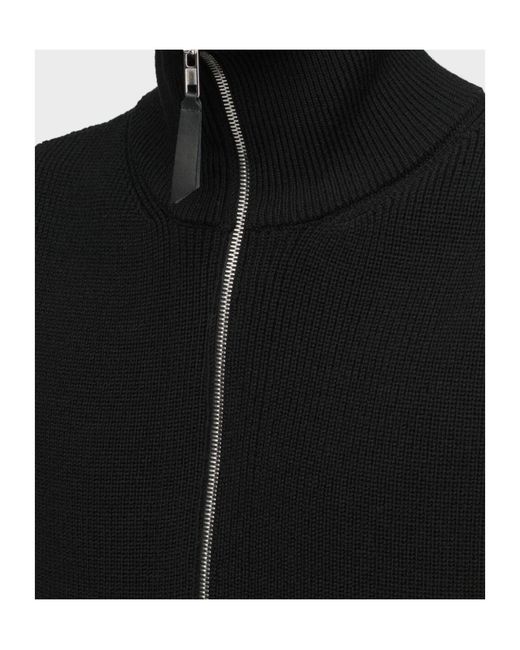 Maison Margiela Black Zip Knit Gilet for men