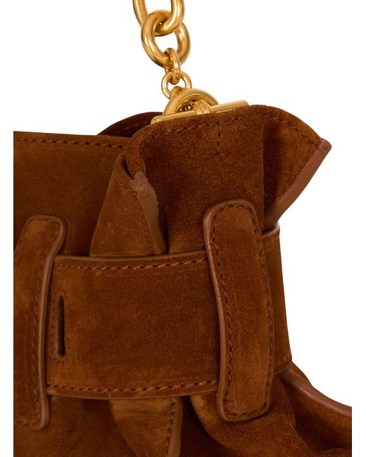 Balmain Brown Anthem Mini Shoulder Bag