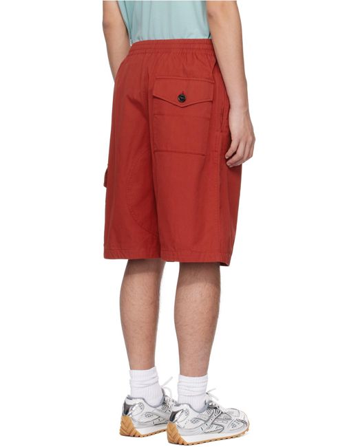 Bottega Veneta Red Light Cotton Twill Shorts for men