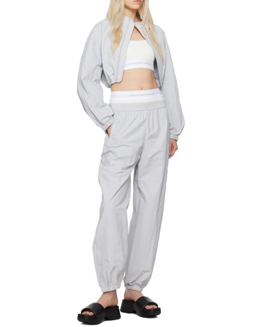 Alexander Wang High-Neck Cropped Sweatshirt in White | Lyst