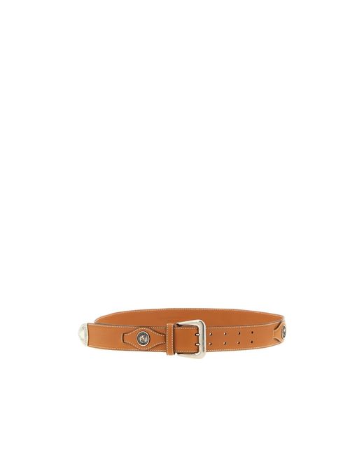Ermanno Scervino Brown Coin Detail Leather Belt