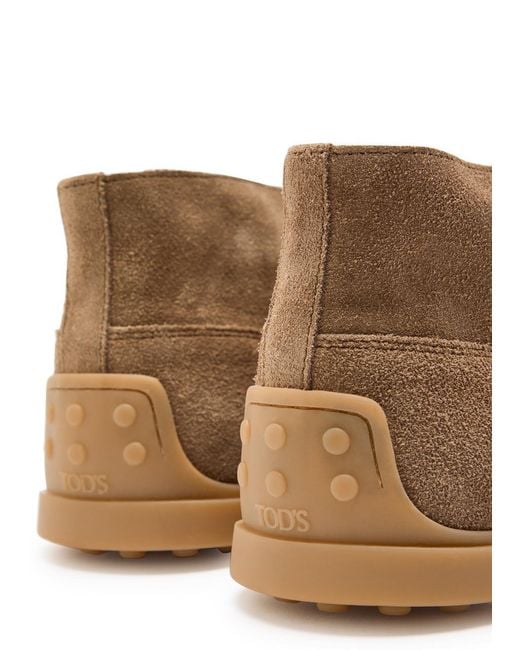 Tod's Brown Polacco Suede Boots for men