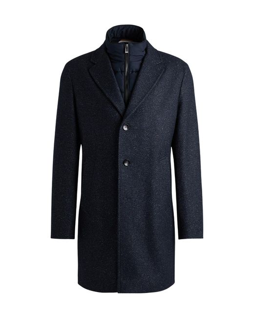 Boss Blue Versatile Two-Piece Mid-Length Coat for men