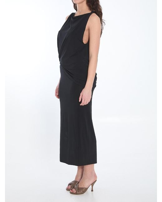 Jacquemus Black Twist Detailed Long Dress