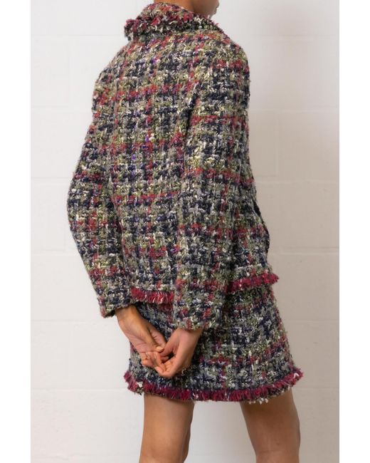 Etro Gray Dyed Tweed Skirt